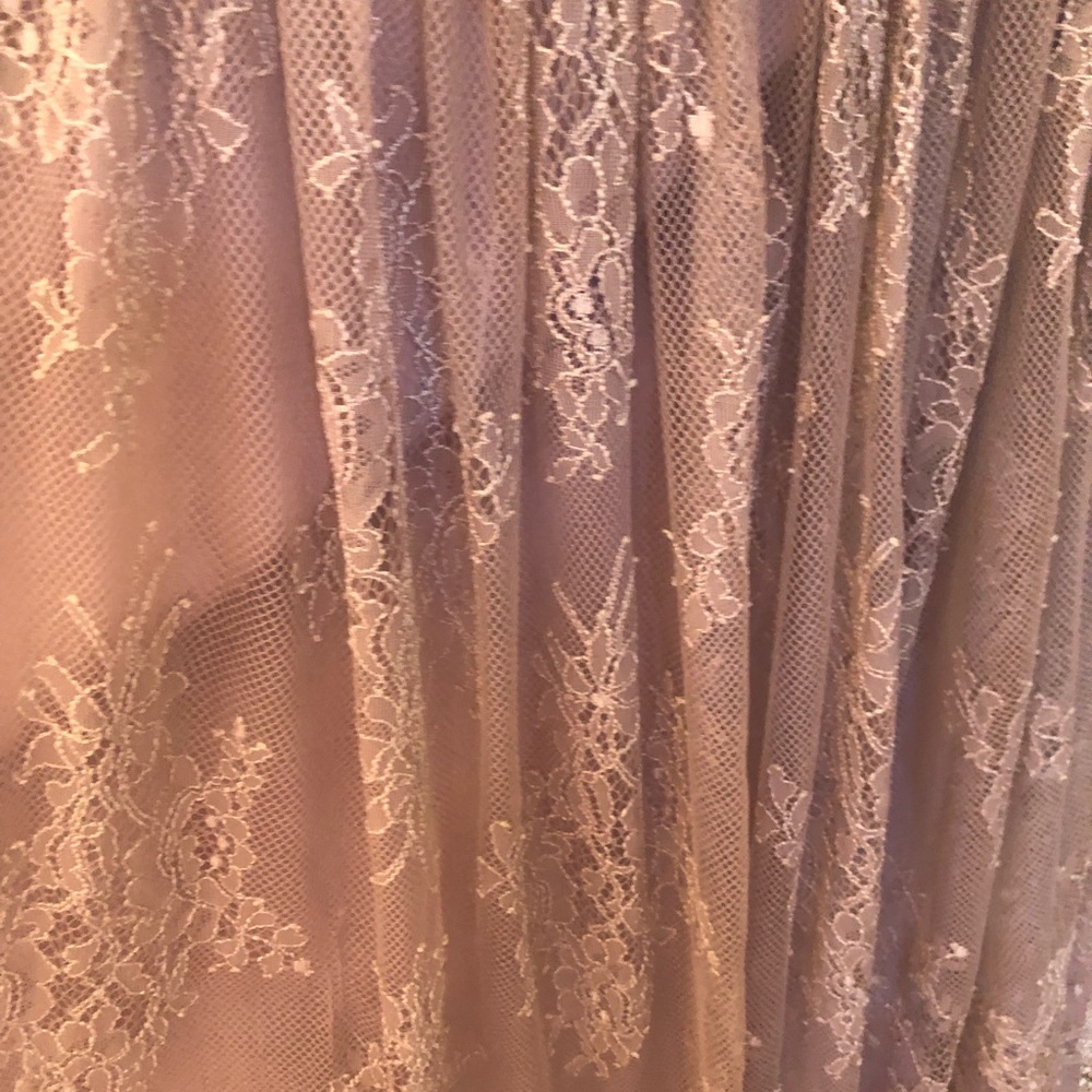 Asymmetrical mauve lace dress